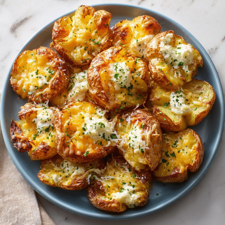 Cheesy Smashed Potatoes