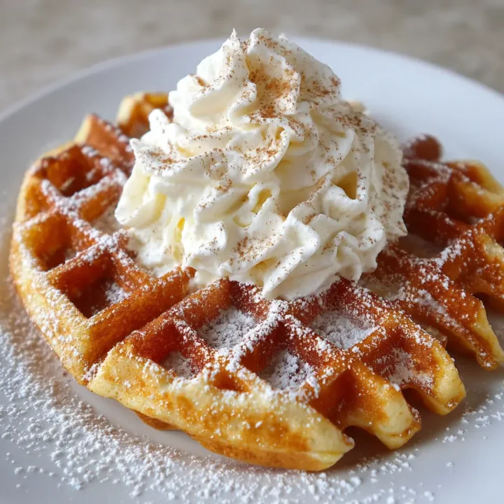 Cinnamon Waffles with Cinnamon Whipped Cream
