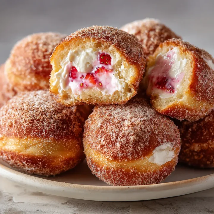 Strawberry Cheesecake Stuffed Donuts