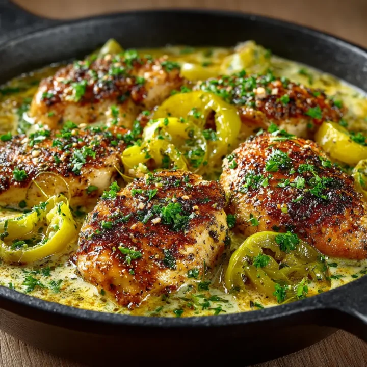 Creamy Pepperoncini Chicken Skillet Recipe