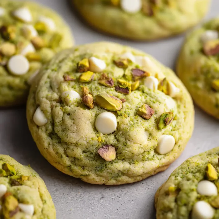 Creamy Pistachio White Chocolate Cookies
