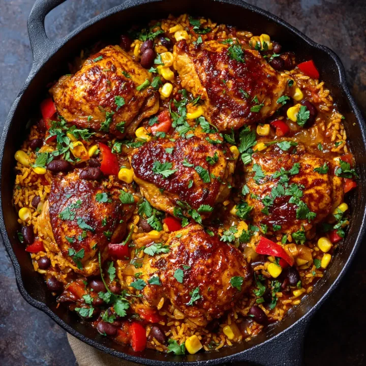 Smoky Chipotle BBQ Chicken and Rice Skillet