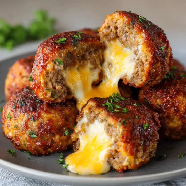 Easy Cheesy Stuffed Meatloaf Bites
