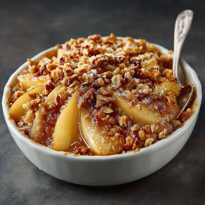 Easy Pear Crisp Recipe with Maple Cinnamon Topping
