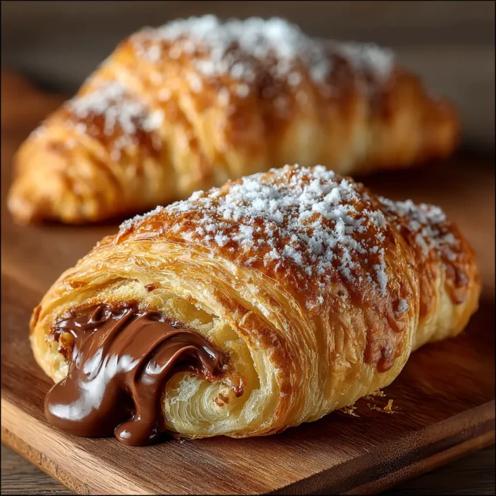 Easy Puff Pastry Chocolate Croissants