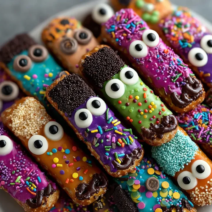 Fun Halloween Pretzels with Candy Melts and Sprinkles