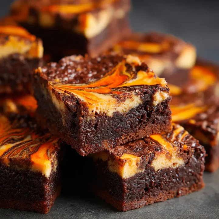Halloween Swirl Cream Cheese Brownies