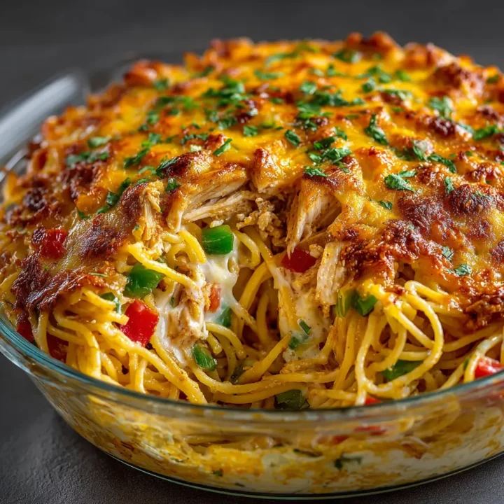 Irresistible Spicy Southern Chicken Spaghetti Casserole