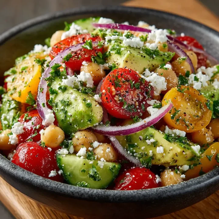 Chickpea Feta Avocado Salad