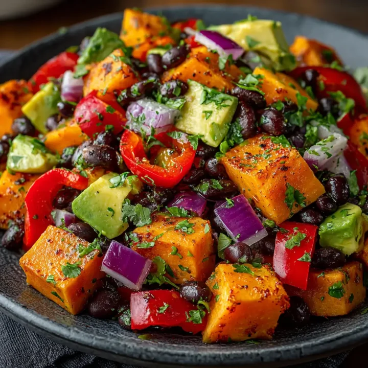 Roasted Sweet Potato Black Bean Salad