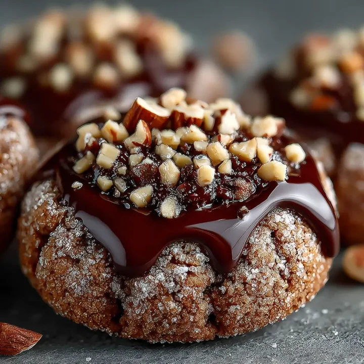 Chocolate Hazelnut Thumbprint Cookies