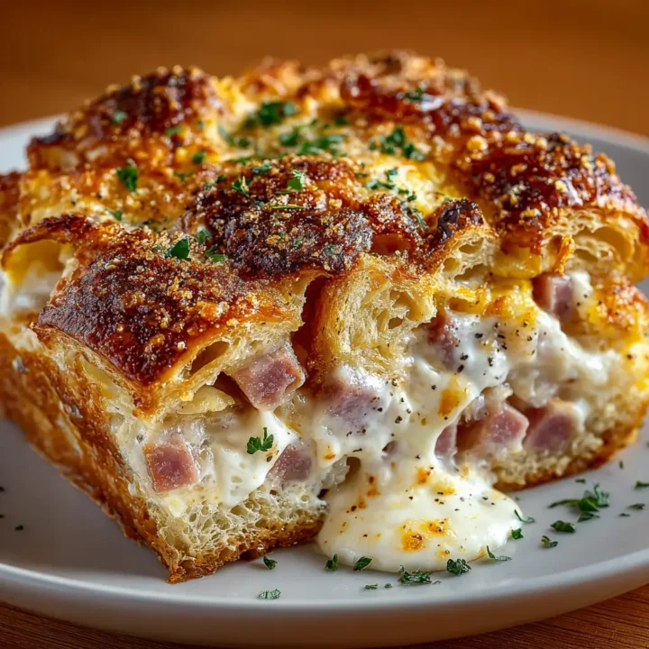 Ham & Cheese Croissant Casserole Recipe