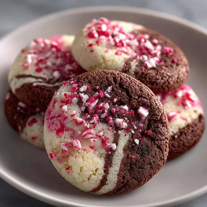 Marbled Chocolate Peppermint Icebox Cookies recipe