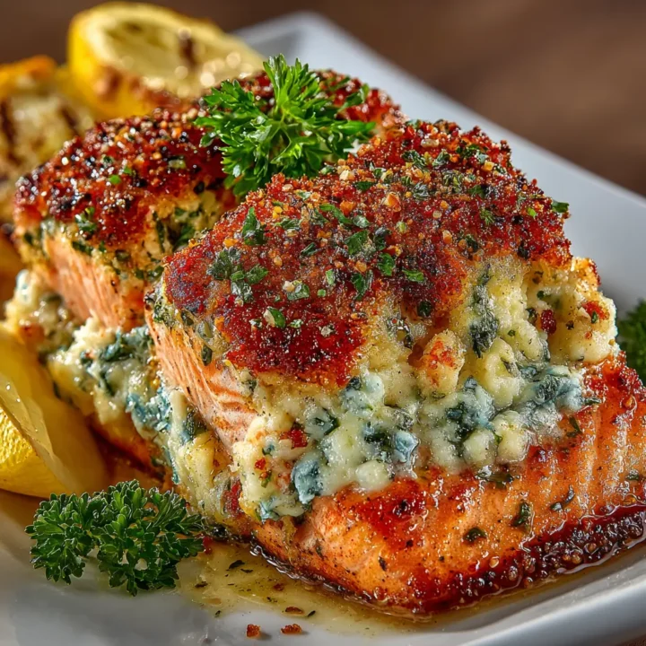 Crab & Shrimp Stuffed Salmon