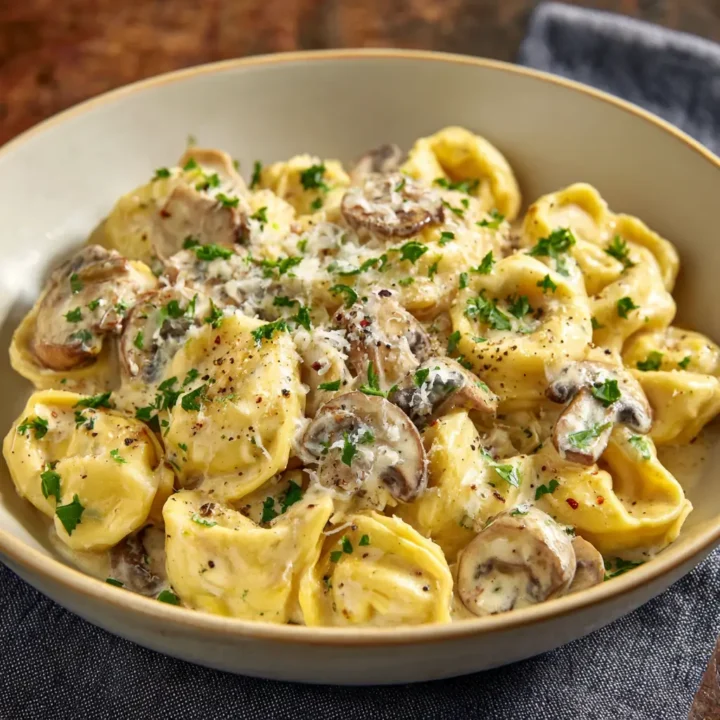 Creamy Mushroom Tortellini Alfredo Recipe