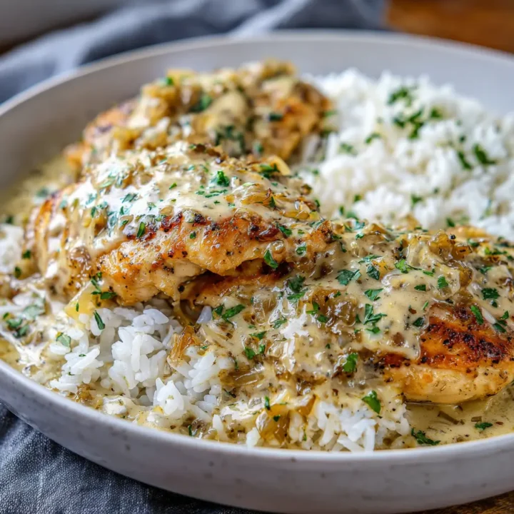 Creamy Smothered Chicken and Rice Recipe