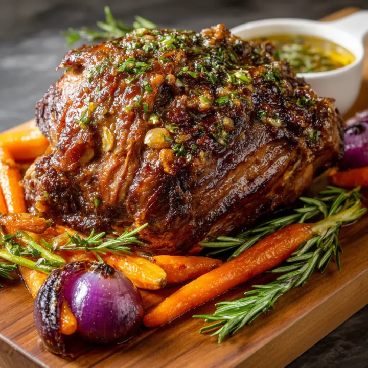 Tender Slow-Roasted Lamb Shoulder Glazed with Rosemary Recipe