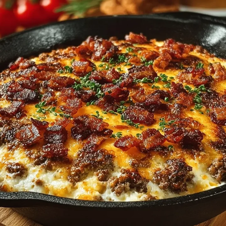Bourbon BBQ Bacon Cheeseburger Dip