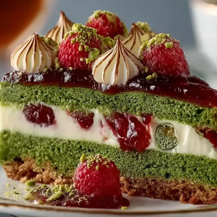 Elegant Pistachio Raspberry Crunch Cheesecake Recipe