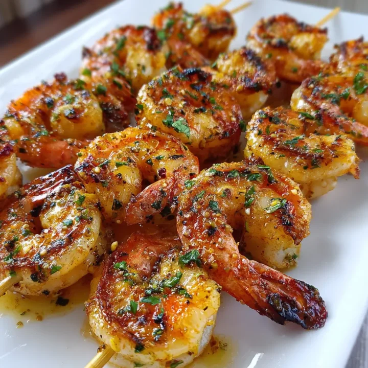Grilled Garlic Shrimp Skewers