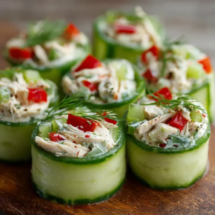 Crunchy Chicken Salad Cucumber Roll-Ups Recipe