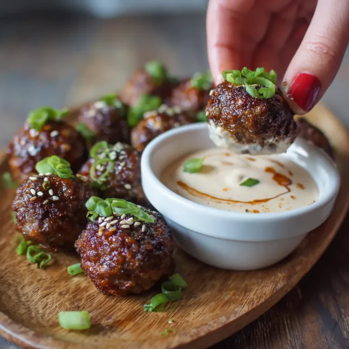 Korean BBQ Meatballs with Spicy Mayo Dip Recipe