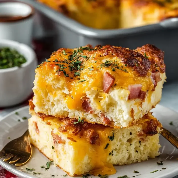 Ham and Cheese Butter Swim Biscuits Recipe