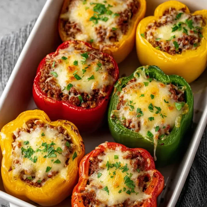 Stuffed Bell Peppers with Beef (No Rice) Recipe