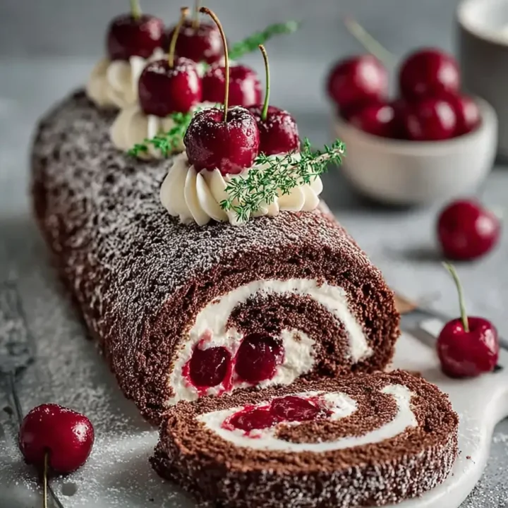 Elegant Black Forest Cake Roll A Decadent Dessert Delight
