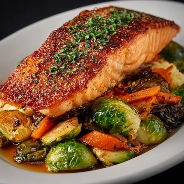 Maple-Glazed Salmon with Roasted Root Vegetables